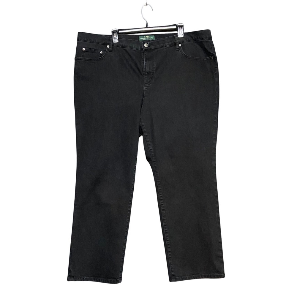 LRL Lauren Jeans Co Black Classic Straight Leg Jeans Plus Size 22W High Rise